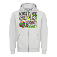 Dove Grey King Cake Calories Don't Count Mardi Gras Zipper Hoodie - BundleAndBundleShop