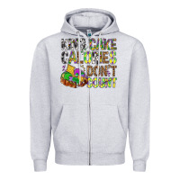 Heather Grey King Cake Calories Don't Count Mardi Gras Zipper Hoodie - BundleAndBundleShop