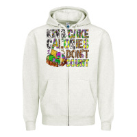 Oatmeal Heather King Cake Calories Don't Count Mardi Gras Zipper Hoodie - BundleAndBundleShop