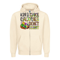 Sandshell King Cake Calories Don't Count Mardi Gras Zipper Hoodie - BundleAndBundleShop