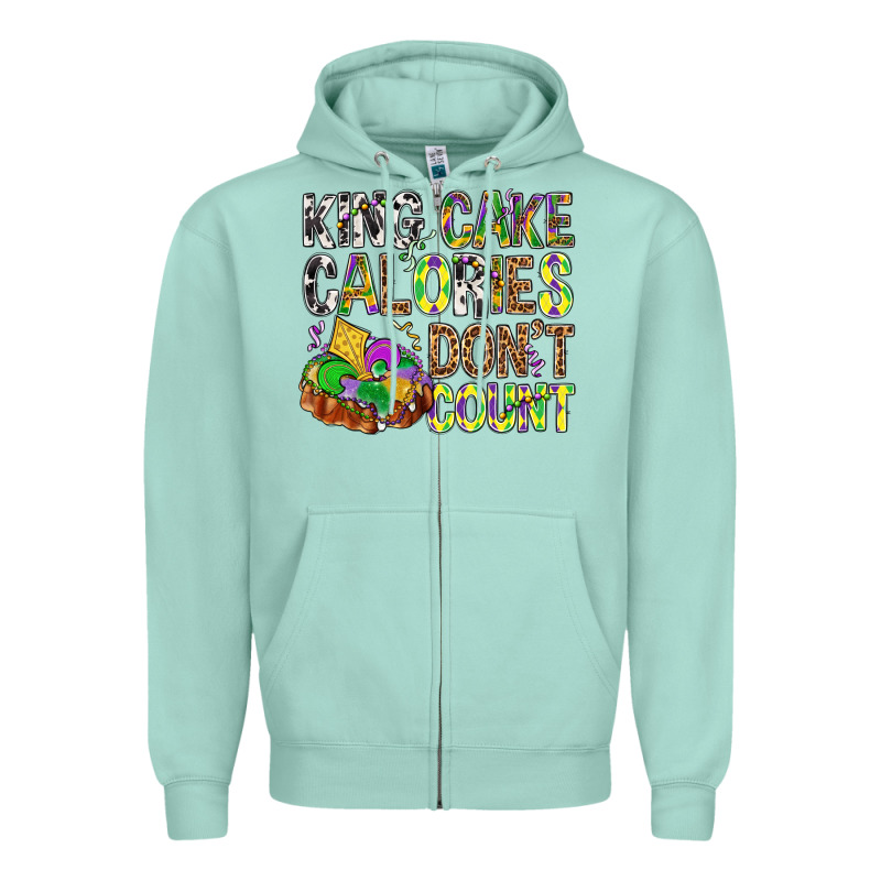 King Cake Calories Don't Count Mardi Gras Zipper Hoodie by BundleAndBundleShop | Teevron