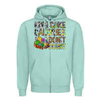 Seafoam King Cake Calories Don't Count Mardi Gras Zipper Hoodie - BundleAndBundleShop