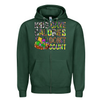 Sports Green King Cake Calories Don't Count Mardi Gras Zipper Hoodie - BundleAndBundleShop