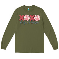 Army Green xoxo hugs and kisses Long Sleeve Tee - MaliasSmallBusiness