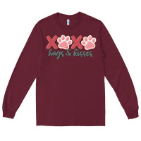 Burgundy xoxo hugs and kisses Long Sleeve Tee - MaliasSmallBusiness