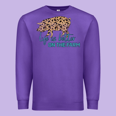 Life Is Better On The Farm Premium Sweatshirt Designed By Bettercallsaul