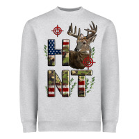 Deer Hunting Usa Flag Heavyweight Sweatshirt | Teevron