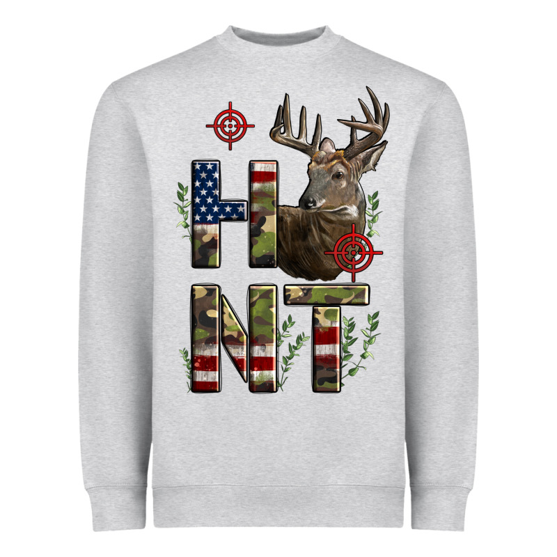 Deer Hunting Usa Flag Heavyweight Sweatshirt by LillyAllenDesigns | Teevron