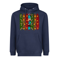 Navy christmas brushstrokes Heavyweight Hoodie - RanaPortraitStore