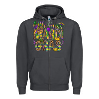 Smoke Little miss Mardi Gras Zipper Hoodie - BundleAndBundleShop