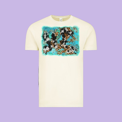Turquoise Cowhide Leopard Background Vintage Tee Designed By Adodesignshop