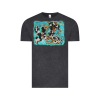 Vintage Black turquoise cowhide leopard background Vintage Tee - AdoDesignShop