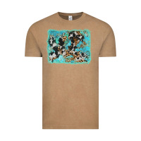 Vintage Coffee turquoise cowhide leopard background Vintage Tee - AdoDesignShop
