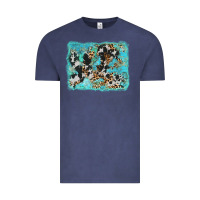 Vintage Denim turquoise cowhide leopard background Vintage Tee - AdoDesignShop