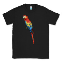 Black Scarlet Macaw Parrot Classic Tee - LillyAllenDesigns