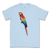 Dusty Blue Scarlet Macaw Parrot Classic Tee - LillyAllenDesigns