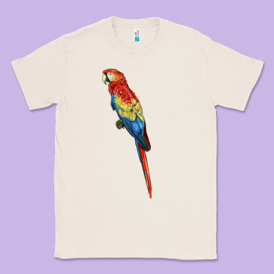 Scarlet Macaw Parrot Classic Tee Designed By Lillyallendesigns