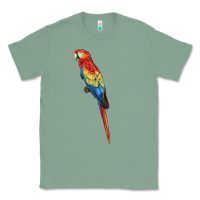 Sage Scarlet Macaw Parrot Classic Tee - LillyAllenDesigns
