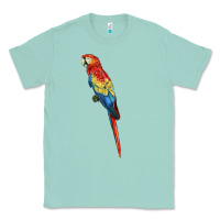Seafoam Scarlet Macaw Parrot Classic Tee - LillyAllenDesigns