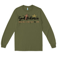 Army Green godfidence Long Sleeve Tee - MaliasSmallBusiness