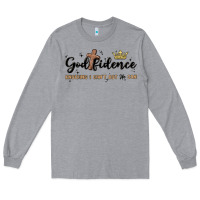 Heather Grey godfidence Long Sleeve Tee - MaliasSmallBusiness