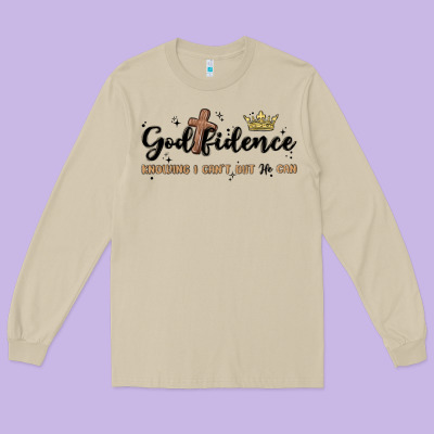 Godfidence Long Sleeve Tee Designed By Maliassmallbusiness