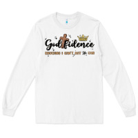 White godfidence Long Sleeve Tee - MaliasSmallBusiness
