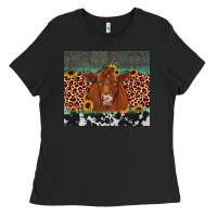 Black red angus leopard Ladies Tee - JahusDesignShop