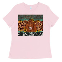 Bubblegum Pink red angus leopard Ladies Tee - JahusDesignShop