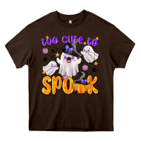 Chocolate Brown Too Cute To Spook Heavy Core Tee - texasbilliewilder