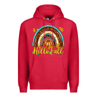 Cardinal Hello Fall with Rainbow Premium Hoodie - texasbilliewilder