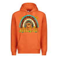 Carrot Hello Fall with Rainbow Premium Hoodie - texasbilliewilder