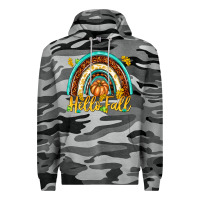 Slate Camo Hello Fall with Rainbow Premium Hoodie - texasbilliewilder