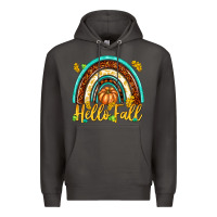 Smoke Hello Fall with Rainbow Premium Hoodie - texasbilliewilder