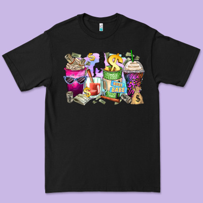 Boss Babe Coffee Cups Premium Tee Designed By Zillion Design Studio