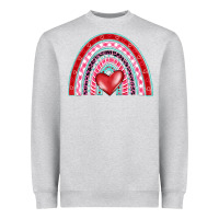 Heather Grey valentine's day rainbow Heavyweight Sweatshirt - BarkalooDesign