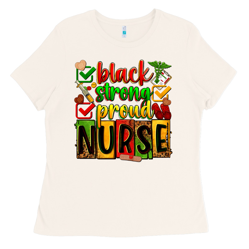 Black Strong Proud Nurse Ladies Tee by Zillion Design Studio | Teevron