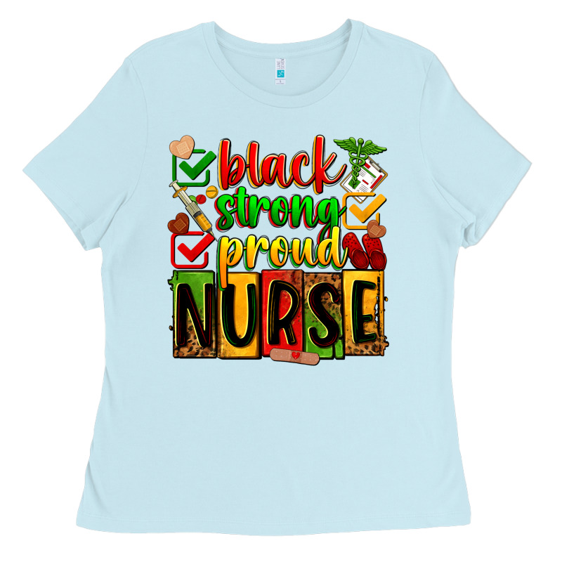 Black Strong Proud Nurse Ladies Tee by Zillion Design Studio | Teevron