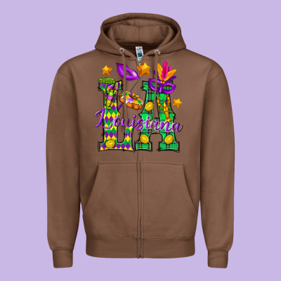 Louisiana Zipper Hoodie Designed By Bundleandbundleshop