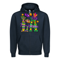 Navy Louisiana Zipper Hoodie - BundleAndBundleShop