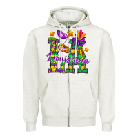 Oatmeal Heather Louisiana Zipper Hoodie - BundleAndBundleShop