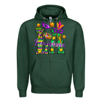 Sports Green Louisiana Zipper Hoodie - BundleAndBundleShop