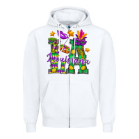 White Louisiana Zipper Hoodie - BundleAndBundleShop