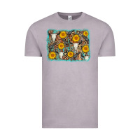 Vintage Zinc cow skull sunflower background Vintage Tee - AdoDesignShop