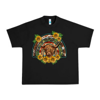 Black scottish calf sunflowers rainbow Urban Heavy Tee - BarkalooDesign