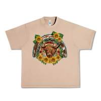 Burro scottish calf sunflowers rainbow Urban Heavy Tee - BarkalooDesign