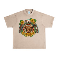 French Oak scottish calf sunflowers rainbow Urban Heavy Tee - BarkalooDesign