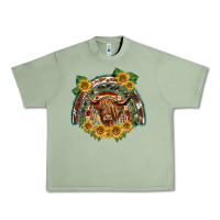 Oil Green scottish calf sunflowers rainbow Urban Heavy Tee - BarkalooDesign