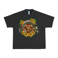Pigment Black scottish calf sunflowers rainbow Urban Heavy Tee - BarkalooDesign