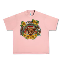 Salmon scottish calf sunflowers rainbow Urban Heavy Tee - BarkalooDesign